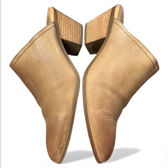 Frye Jacy Tan Leather Mules boho western leather pointed toe scandi girl - Picture 5 of 7